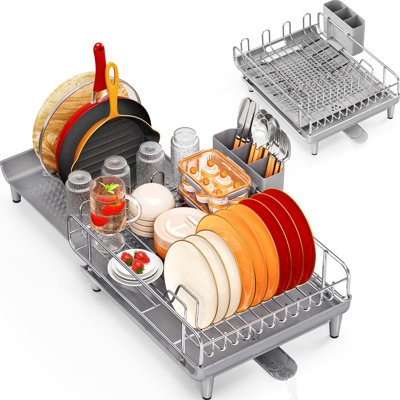 Sabatier Expandable Dish Rack 水切りラック Sabatier Expandable Dish Rack Soft Coated Wires and Bi